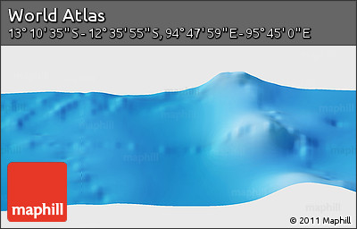 Shaded Relief Panoramic Map of the Area around 12° 53' 15" S, 95° 16' 30" E