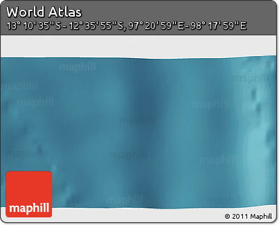 Satellite 3D Map of the Area around 12° 53' 15" S, 97° 49' 29" E