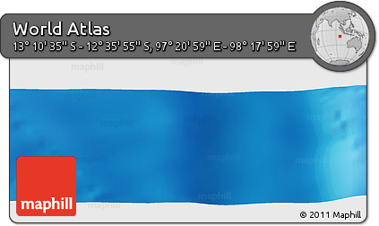 Physical Panoramic Map of the Area around 12° 53' 15" S, 97° 49' 29" E