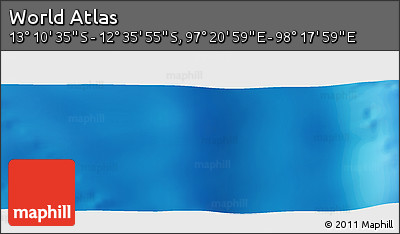 Physical Panoramic Map of the Area around 12° 53' 15" S, 97° 49' 29" E