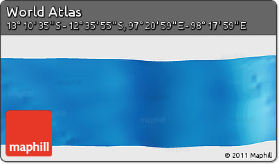 Physical Panoramic Map of the Area around 12° 53' 15" S, 97° 49' 29" E