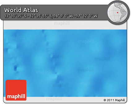 Physical 3D Map of the Area around 12° 53' 15" S, 97° 40' 30" W
