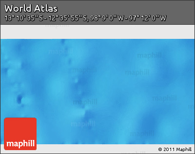 Physical 3D Map of the Area around 12° 53' 15" S, 97° 40' 30" W