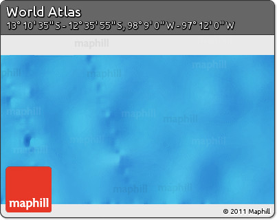 Physical 3D Map of the Area around 12° 53' 15" S, 97° 40' 30" W