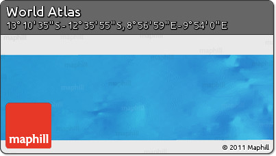 Physical Panoramic Map of the Area around 12° 53' 15" S, 9° 25' 30" E