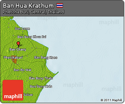 Physical 3D Map of Ban Hua Krathum