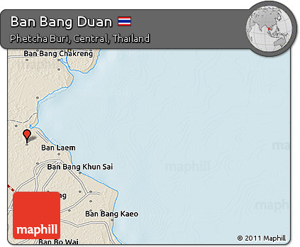 Shaded Relief 3D Map of Ban Bang Duan