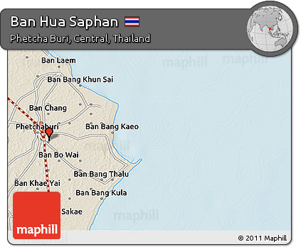 Shaded Relief 3D Map of Ban Hua Saphan