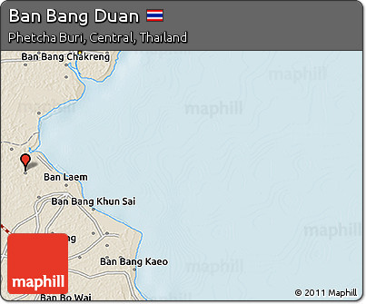 Shaded Relief 3D Map of Ban Bang Duan