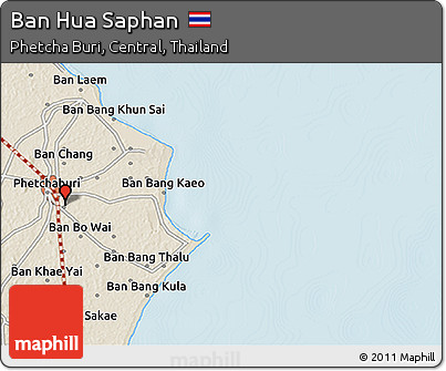 Shaded Relief 3D Map of Ban Hua Saphan