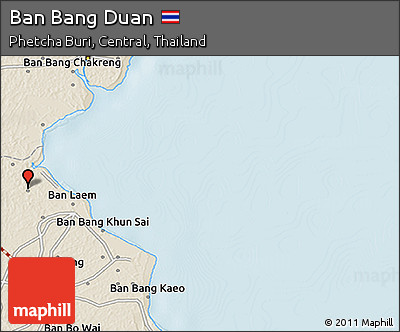 Shaded Relief 3D Map of Ban Bang Duan