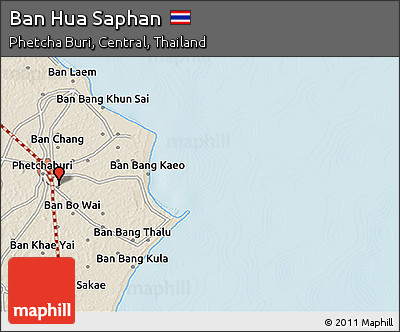 Shaded Relief 3D Map of Ban Hua Saphan