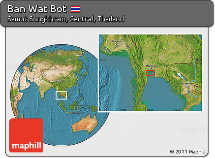 Satellite Location Map of Ban Wat Bot