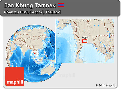 Shaded Relief Location Map of Ban Khung Tamnak