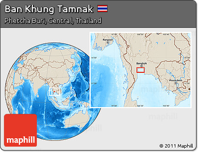 Shaded Relief Location Map of Ban Khung Tamnak