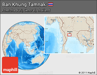 Shaded Relief Location Map of Ban Khung Tamnak