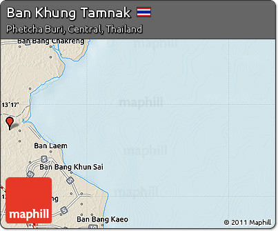 Shaded Relief Map of Ban Khung Tamnak