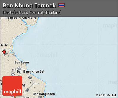 Shaded Relief Map of Ban Khung Tamnak