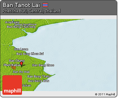 Physical Panoramic Map of Ban Tanot Lai