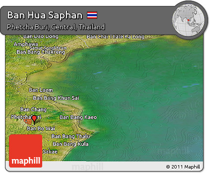 Satellite Panoramic Map of Ban Hua Saphan
