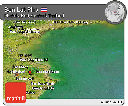 Satellite Panoramic Map of Ban Lat Pho