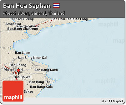 Shaded Relief Panoramic Map of Ban Hua Saphan