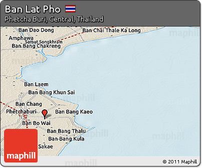 Shaded Relief Panoramic Map of Ban Lat Pho