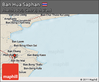 Shaded Relief Panoramic Map of Ban Hua Saphan