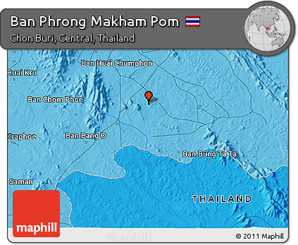 Political 3D Map of Ban Phrong Makham Pom