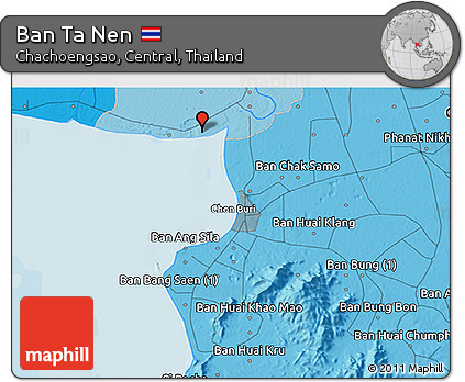 Political 3D Map of Ban Ta Nen