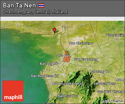 Satellite 3D Map of Ban Ta Nen