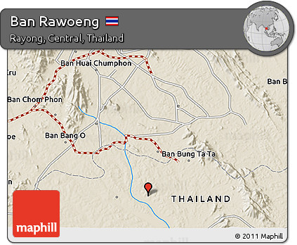Shaded Relief 3D Map of Ban Rawoeng