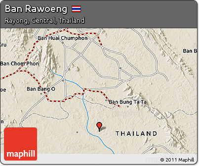 Shaded Relief 3D Map of Ban Rawoeng