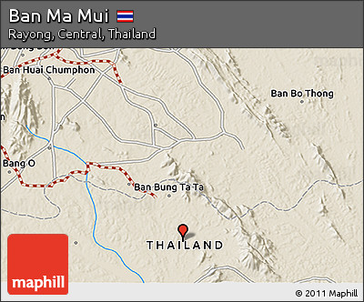 Shaded Relief 3D Map of Ban Ma Mui