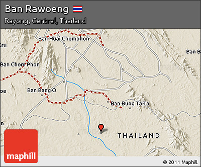 Shaded Relief 3D Map of Ban Rawoeng