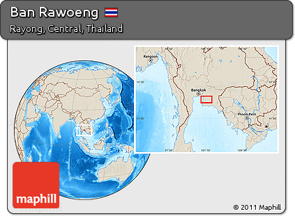 Shaded Relief Location Map of Ban Rawoeng
