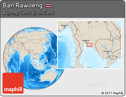 Shaded Relief Location Map of Ban Rawoeng