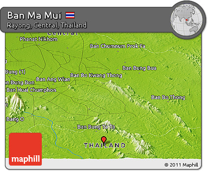 Physical Panoramic Map of Ban Ma Mui