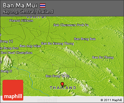 Physical Panoramic Map of Ban Ma Mui