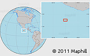 Gray Location Map of the area around 13° 13' 56" N, 101° 4' 29" W