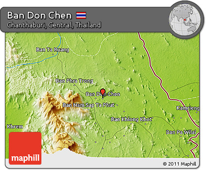 Physical 3D Map of Ban Don Chen