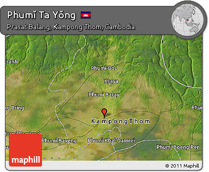 Satellite 3D Map of Phumĭ Ta Yŏng