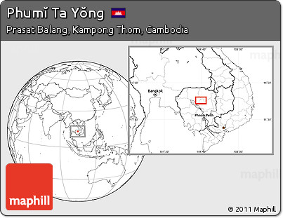 Blank Location Map of Phumĭ Ta Yŏng