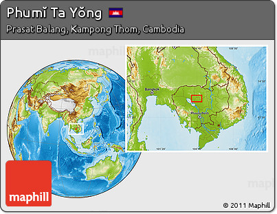 Physical Location Map of Phumĭ Ta Yŏng