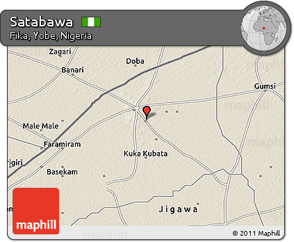 Shaded Relief 3D Map of Satabawa