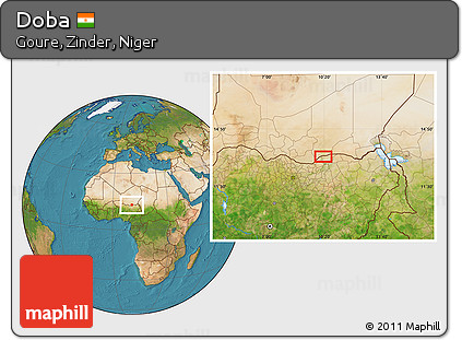 Satellite Location Map of Doba