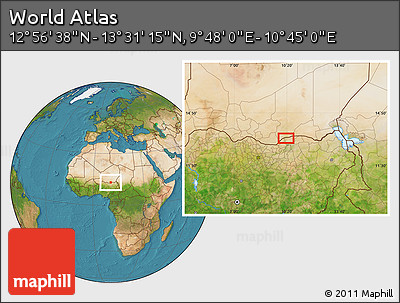 Satellite Location Map of the Area around 13° 13' 56" N, 10° 16' 30" E