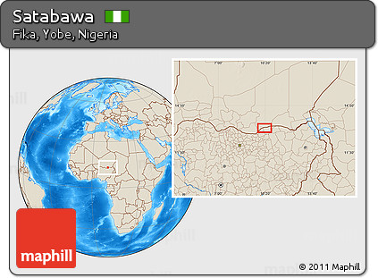 Shaded Relief Location Map of Satabawa