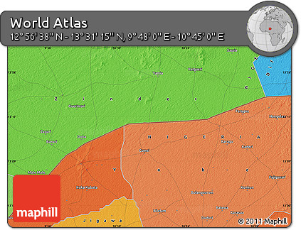 Political Map of the Area around 13° 13' 56" N, 10° 16' 30" E