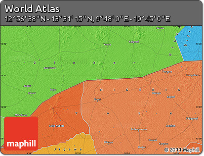 Political Map of the Area around 13° 13' 56" N, 10° 16' 30" E